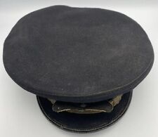 Pre WW2 US Navy Black Cap 7-1/8 Complete Black Dress Hat - Naval Uniform Service picture
