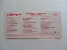 Unused 1990s Walt Disney World Resort Breakfast / Lunch Guest Coupon Ticket picture