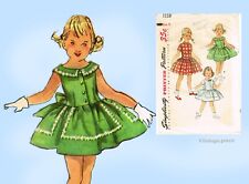 Simplicity 1558: 1950s Sweet Toddler Girls Dress Size 4 Vintage Sewing Pattern picture