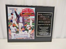 Ryne Sandberg Cubs 12 x15 Solid Black Stat Plaque With 8x10 Photo Jersey Retired picture