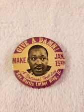 Vintage Rare Martin Luther King Give A Damn Button Pin picture
