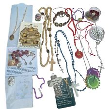 Vintage Catholic Rosary Metals Cross Jewelry Lot picture