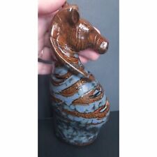 Vintage Marbled Hollow Pottery Horse Figurine Mid Century Modern picture
