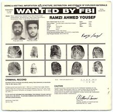 1993 FBI WANTED POSTER RAMZI AHMED YOUSEF WORLD TRADE CENTER BOMBER RARE  Z4970 picture
