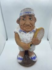 Vintage 1976 Enesco Taiwan imports Ceramic Sports Man Playing  Tennis Figurine picture