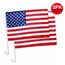 2 Pack 12x18 USA American Stars and Stripes Car Flag FLAGS WINDOW 18