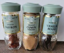 Vtg McCormick Spices Green labels lids NO UPC Vanilla Beans Saffron Cumin VHTF picture