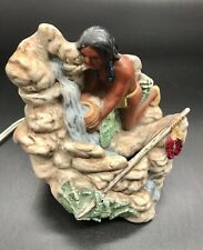 Vtg Native American Ceramic Accent Lamp Tampa Bay Mold Waterfall Kitschy Retro picture
