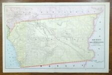 Vintage 1892 SAN DIEGO SAN BERNARDINO COUNTY CALIFORNIA Map 22
