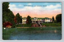 Syracuse IN, Lake View South Shore Inn Lake Wawasee Linen Indiana c1949 Postcard picture