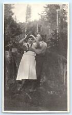 1930's Risque Heavy Petting Thyra & Bob in Bushes Getting Handsy VTG Photo QQ picture