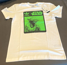 New Men's Adidas Star Wars Darth Yoda T-Shirt. White. Size S picture