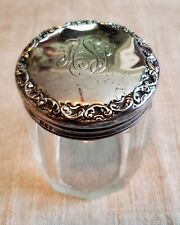 English Silver Glass Dresser Jar - Edward and Sons of Regent St, London - 1907 picture