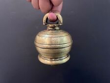 19C VINTAGE RARE UNIQUE HANDMADE DOMB SHAPE HEAVY BRONZE BELL WITH GOOD SOUND picture