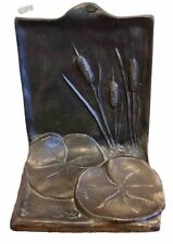 Single McClelland Barclay Bronze Bookend Lily Pads Cattails Vintage Art Nouveau picture