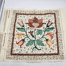 Vintage 17” Pillow Panel Quilt Brown Floral Wamsutta Cotton Instructions Cottage picture
