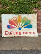 Vintage Advertising Colony Paints Sign 47X70 Painted Tin picture
