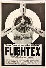 1945 Flightex World's Premier Airplane Fabric Vintage Print Ad picture