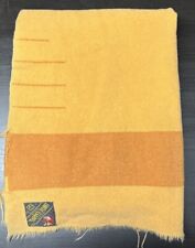 Vintage Eaton Wool Camp Trapper 3.5 Point Blanket Harvest Yellow Stripped 71X58 picture
