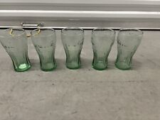 Vintage Libby Coca-Cola 16oz Glass 6” Set Of 5 Beautiful Green Tint Vibrant Mint picture