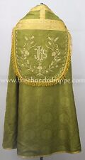 New Olive Green Cope & Stole Set wt IHS embroidery,capa pluvial,chape,far fronte picture