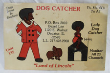 CBC QSL Ham Radio Card Postcard Lady + Dog Catcher Land Lincoln #135 Decatur ILL picture