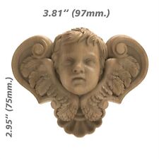 Wooden Angel Cherub Hand Carved Vintage Furniture Applique Center Piece Ornament picture