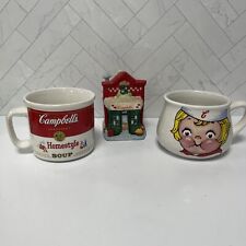 Vintage Lot of Campbells Mugs (2) and small candle votive picture