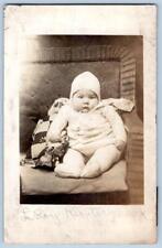 1920's RPPC LEROY KLOSTERMAN BABY WICKER CHAIR (BORN 7/1/24 CUMBERLAND MARYLAND) picture