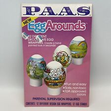 Vintage 80s PAAS Easter Egg Color Wrappers Kit 12 Designs New Old Stock picture