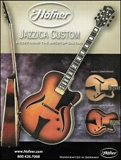 Hofner Jazzica Custom Sunburst guitar 2003 advertisement 8 x 11 ad print picture