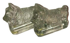 Adorable Vintage Heavy Glass Bookends Figurines Cute picture
