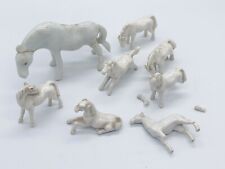 ANTIQUE EARLY MINIATURE CHINESE WHITE POTTERY PORCELAIN HORSES ORNAMENTS FIGURE picture