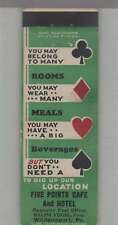 Matchbook Cover - Playing Card Suit - Five Points Café & Hotel Williamsport PA picture