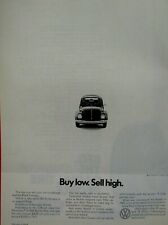 1972 Volkswagen Beetle Bug Buy Low Sell High Original Ad 8.5 x 11