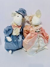 Vintage Delton Products Corp Bunny Rabbit Victorian Couple Pair Decor picture