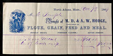 Antique 1869 NORTH ADAMS Massachusetts HODGE FLOUR GRAIN FEED MEAL Bill Head picture