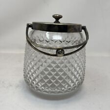 Vintage Crystal Ice Bucket with Sterling Silver Top picture