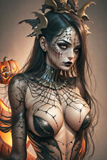 HALLOWEEN FANTASY COMIC ART PRINT Sexy Woman Lady PHOTO PICTURE POSTER B117 picture