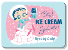 Betty Boop Ice Cream Sandwiches Sign Refrigerator Magnet Decor 2.5 x 3.5 Inch picture