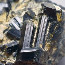 180 GM Full Terminated Natural Black Rare Aegirine Crystals Minerals Specimen picture
