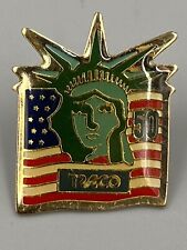 Vintage Statue Of Liberty US Flag TRACO Lapel Pin picture