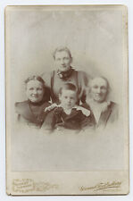Antique Cabinet Card Family Photograph By Stanley Johnson Waupun WIS picture