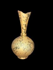 Vintage Hand Decorated Weeping Bright Gold 22kt Gold Ceramic Vase 7 .5in picture