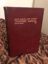 Leland Stanford Junior University Trustees Manual Fourth Edition 1928 Leather picture