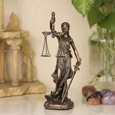 6 1/2 Themis Greek Goddess of Justice Resin Sculpture Cold Cast Bronze Finish picture