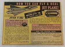 1954 newsprint ad ~ JETEX F-102 ~ Amazing Jetex #50 picture