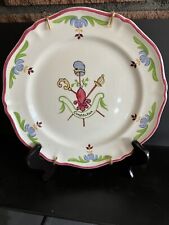 Saint Amand A Ca Ira Faience French Revolution Crest Luncheon Plate 7.75