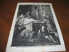 1882 Art Print ENGRAVING - The KISS of SLEEPING BEAUTY Wakes Her Court KISSING picture