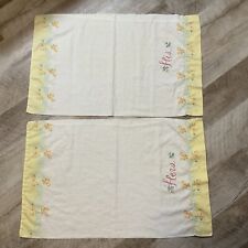 Vintage His & Hers Pillow Cases 19x30 picture